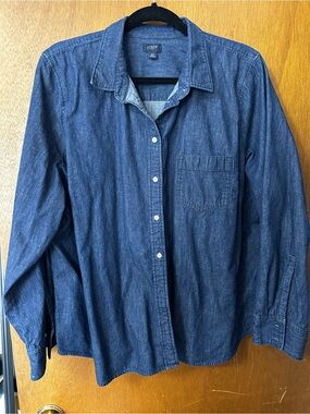J. Crew Indigo Denim Chambray Shirt